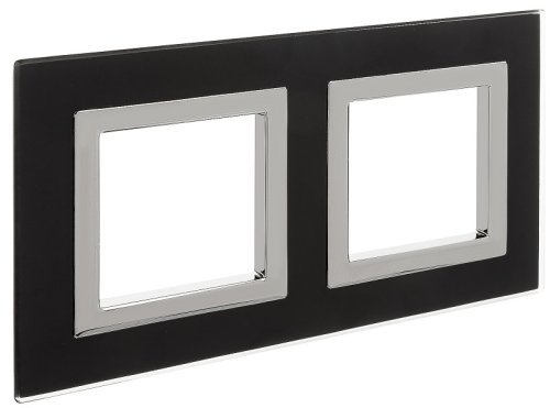 Рамка универсальная DKC Avanti 2-м. стекло черный фото Рамка универсальная DKC Avanti 2-м. стекло черный картинка